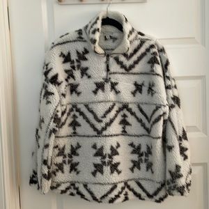 Warm & Cozy black & white fleece jacket